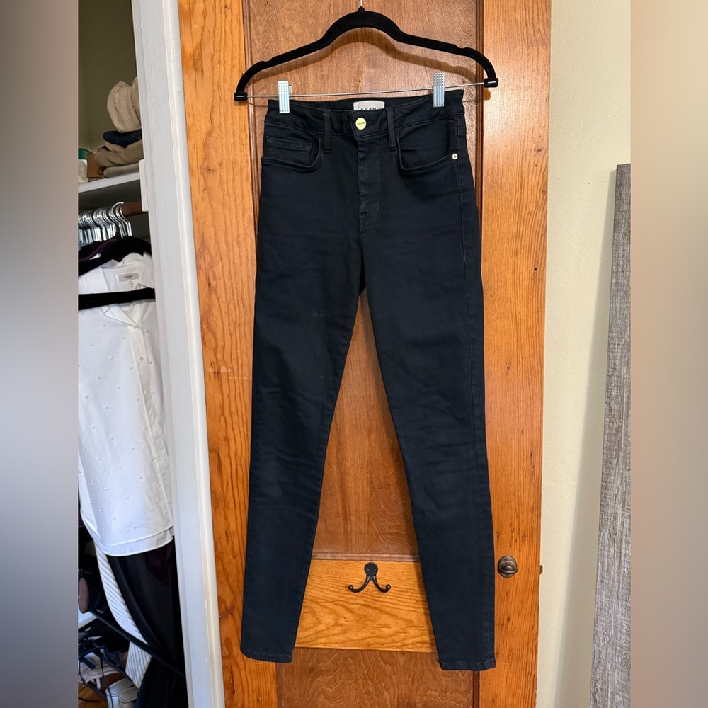 FRAME Le One Black Skinny Jeans - 1